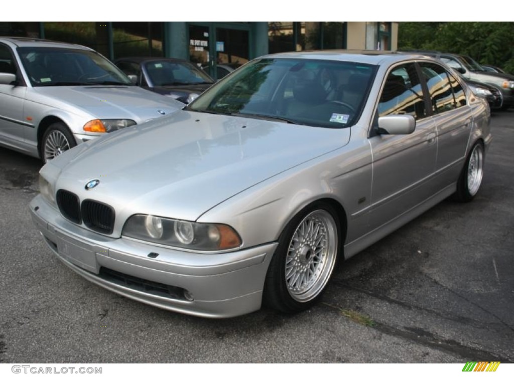 2002 5 Series 530i Sedan - Titanium Silver Metallic / Black photo #7