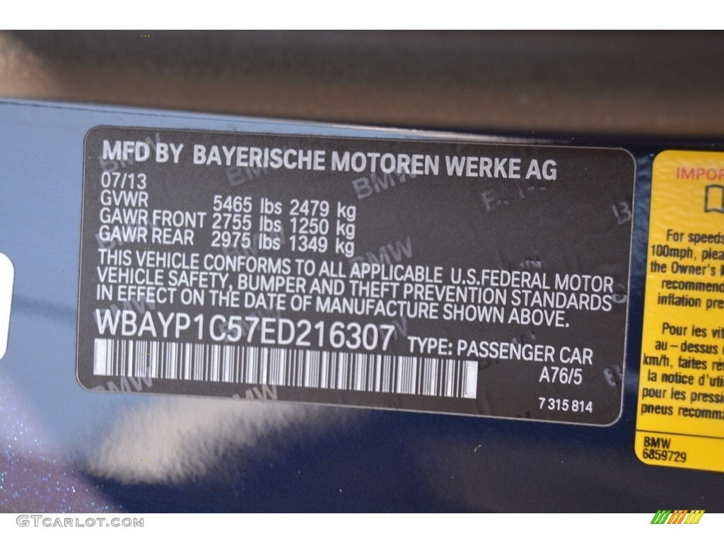 2014 BMW 6 Series 650i xDrive Convertible Color Code Photos