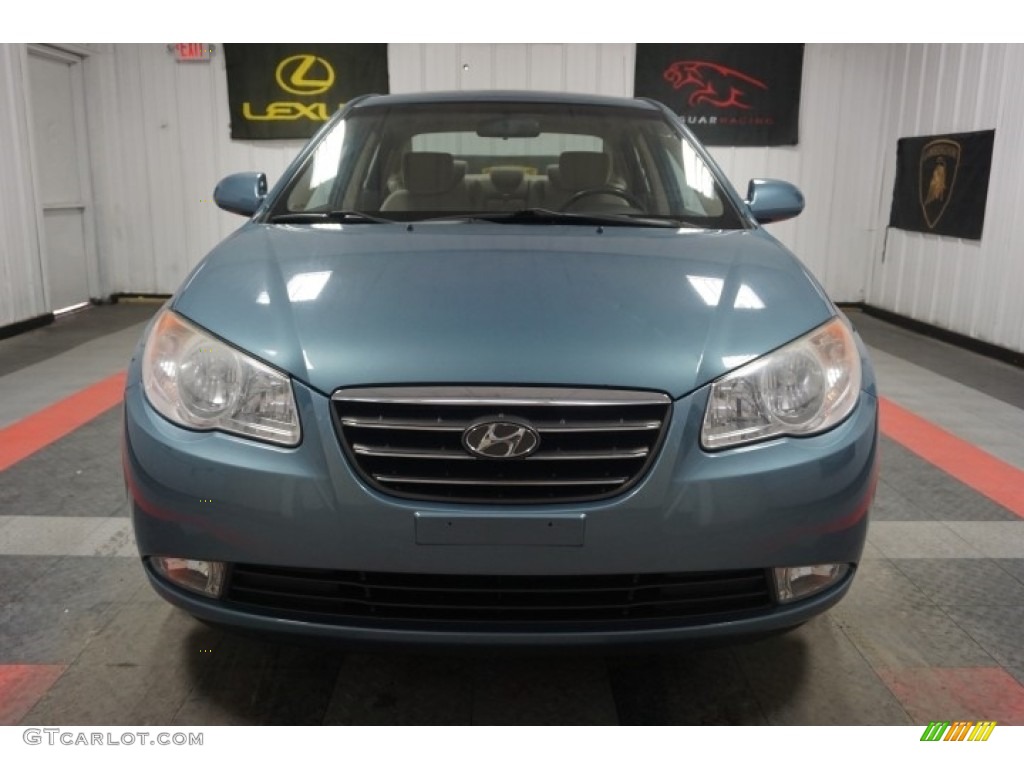 2007 Elantra Limited Sedan - Seattle Light Blue / Beige photo #4