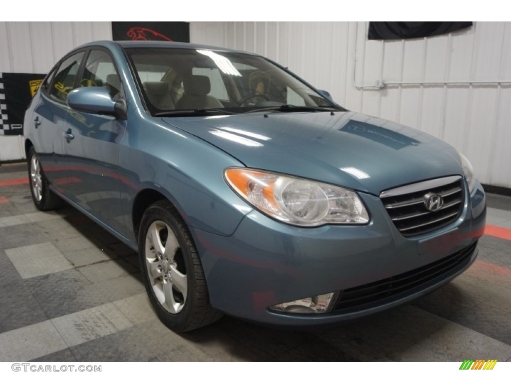 2007 Elantra Limited Sedan - Seattle Light Blue / Beige photo #5