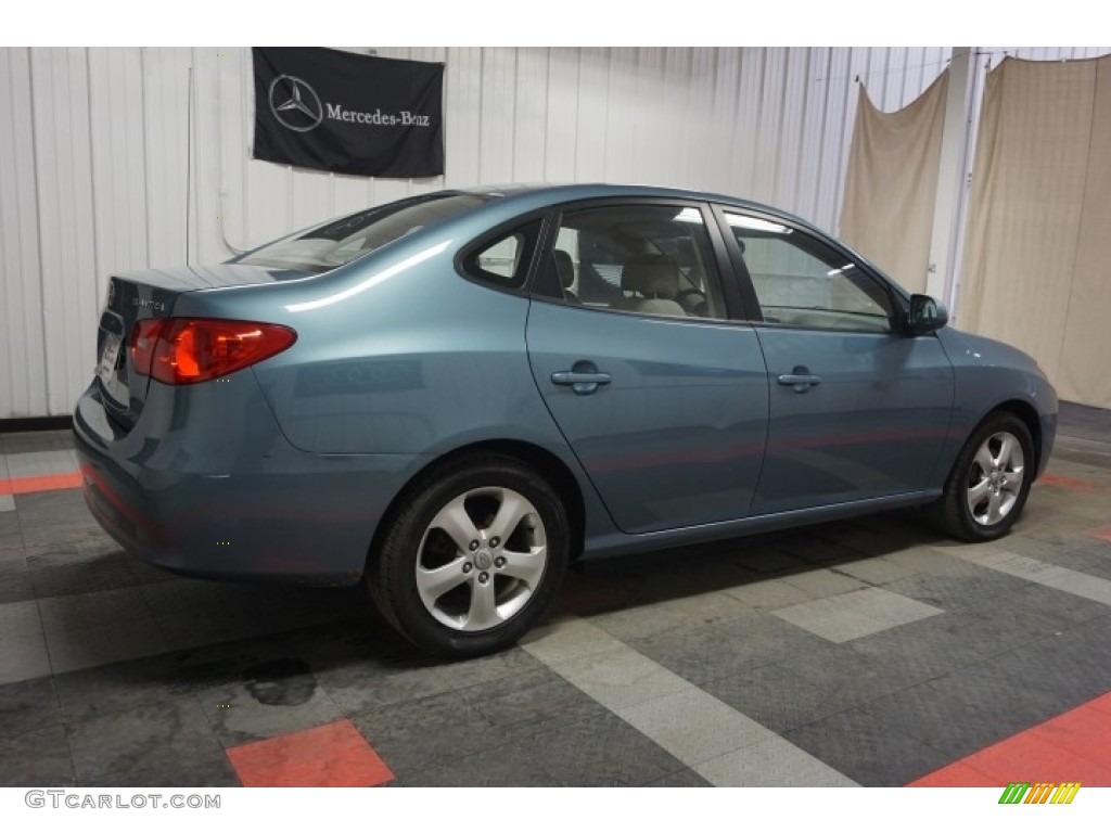 2007 Elantra Limited Sedan - Seattle Light Blue / Beige photo #7
