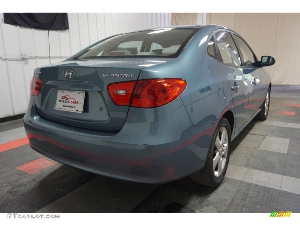 2007 Elantra Limited Sedan - Seattle Light Blue / Beige photo #8