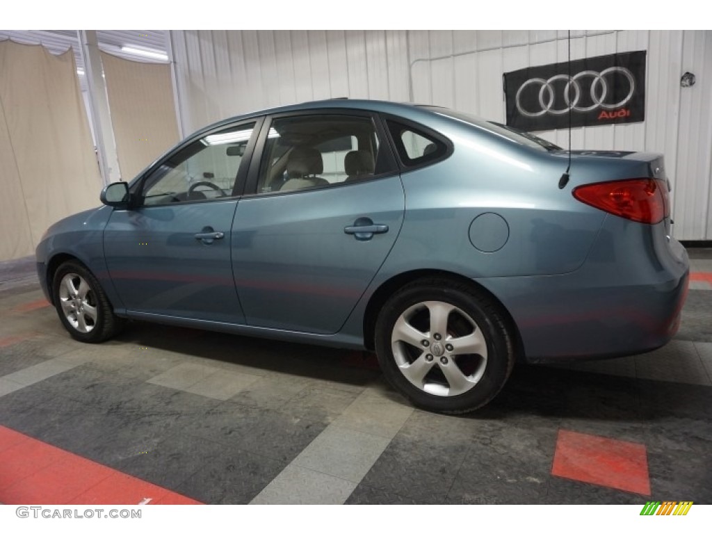 2007 Elantra Limited Sedan - Seattle Light Blue / Beige photo #11