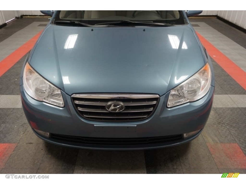 2007 Elantra Limited Sedan - Seattle Light Blue / Beige photo #49
