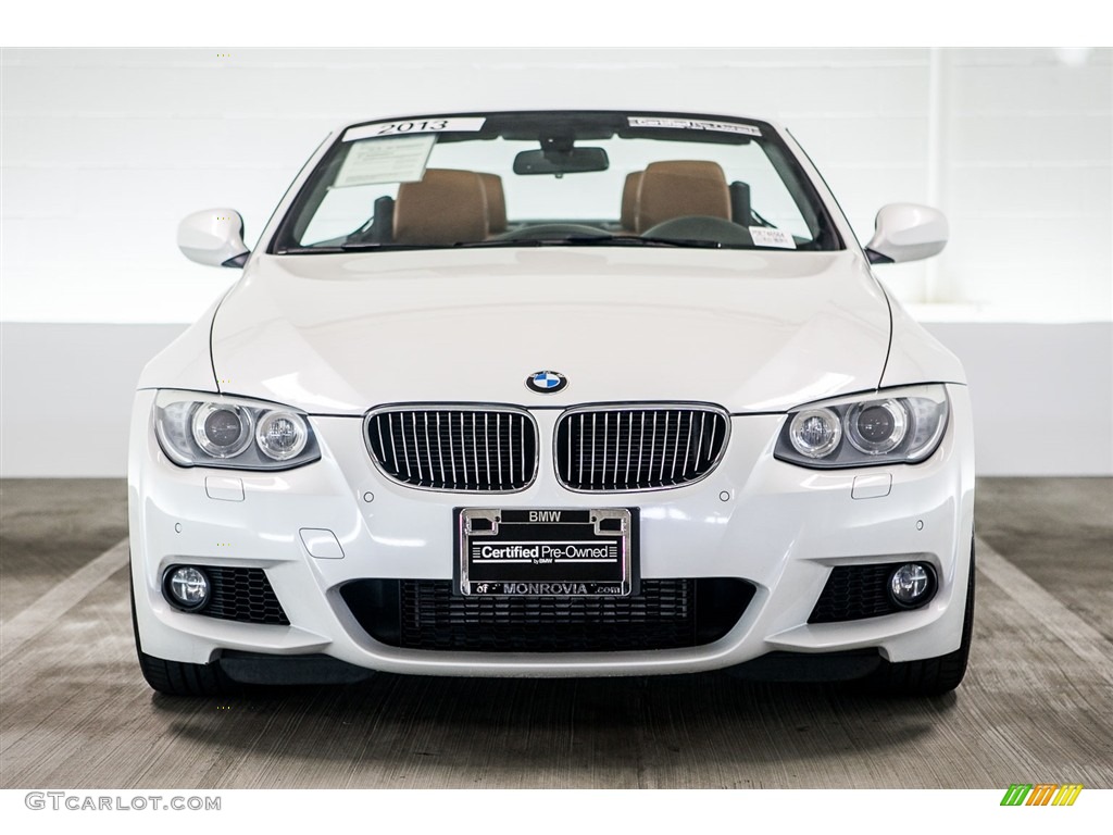 2013 3 Series 335i Convertible - Mineral White Metallic / Saddle Brown photo #2