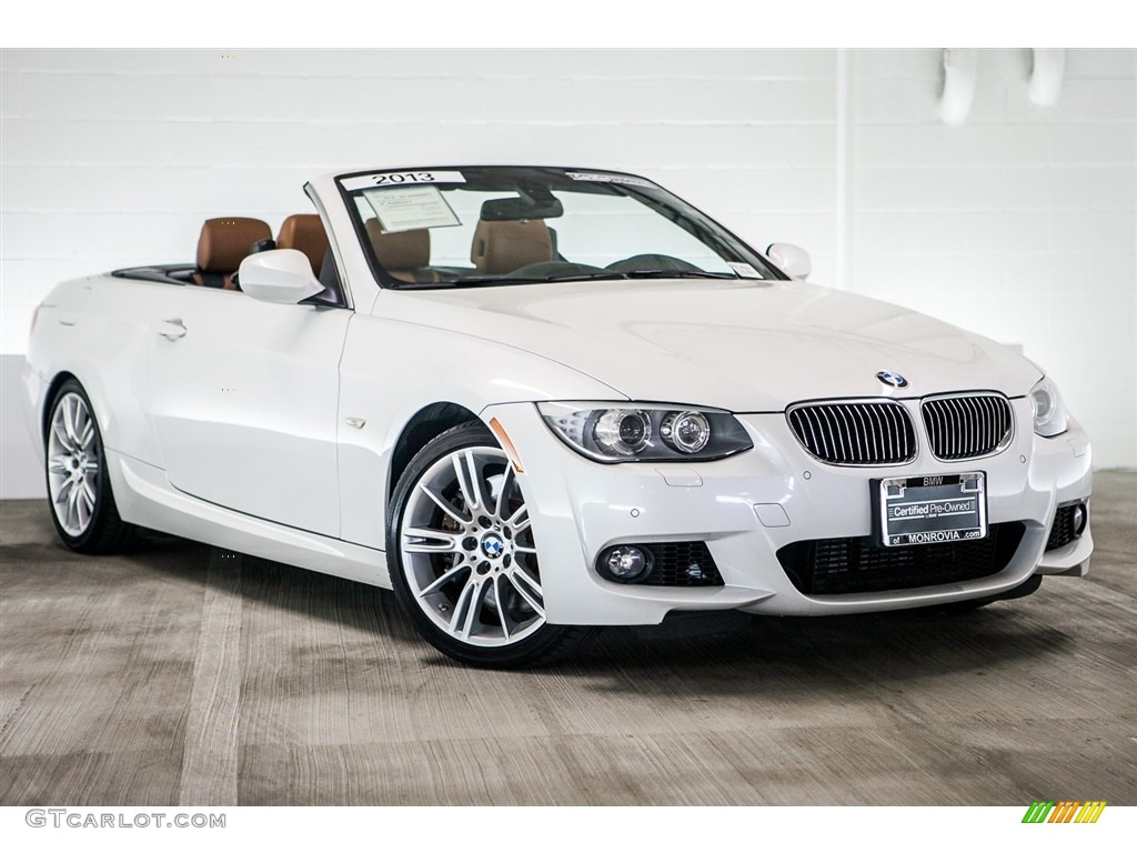 2013 3 Series 335i Convertible - Mineral White Metallic / Saddle Brown photo #12