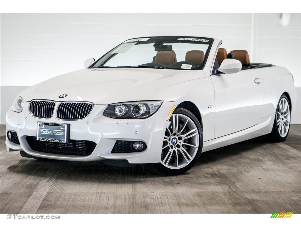 2013 3 Series 335i Convertible - Mineral White Metallic / Saddle Brown photo #14