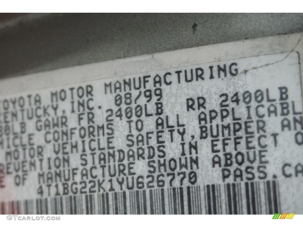 2000 Camry CE - Antique Sage Pearl / Gray photo #15