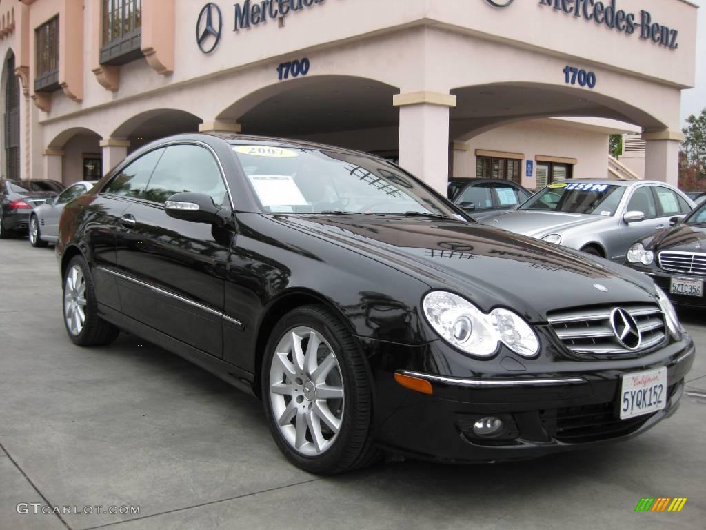 2007 CLK 350 Coupe - Obsidian Black Metallic / Sport Cappuccino Brown/Black photo #1