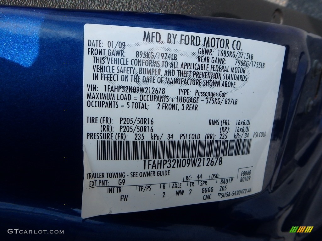 2009 Focus SE Coupe - Vista Blue Metallic / Charcoal Black photo #29