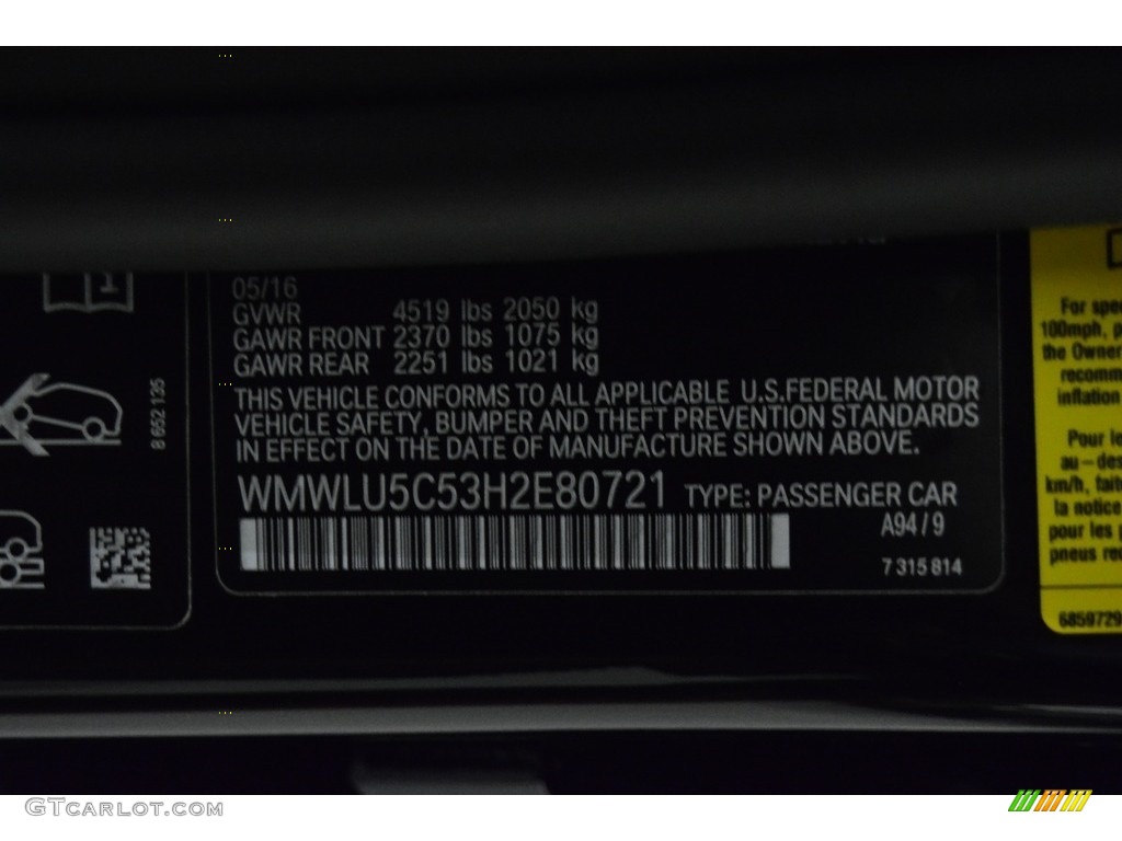 2017 Clubman Color Code A94 for Midnight Black Metallic Photo #114637164