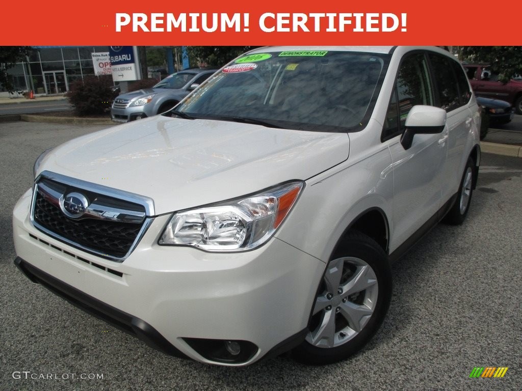 2016 Forester 2.5i Premium - Crystal White Pearl / Gray photo #1