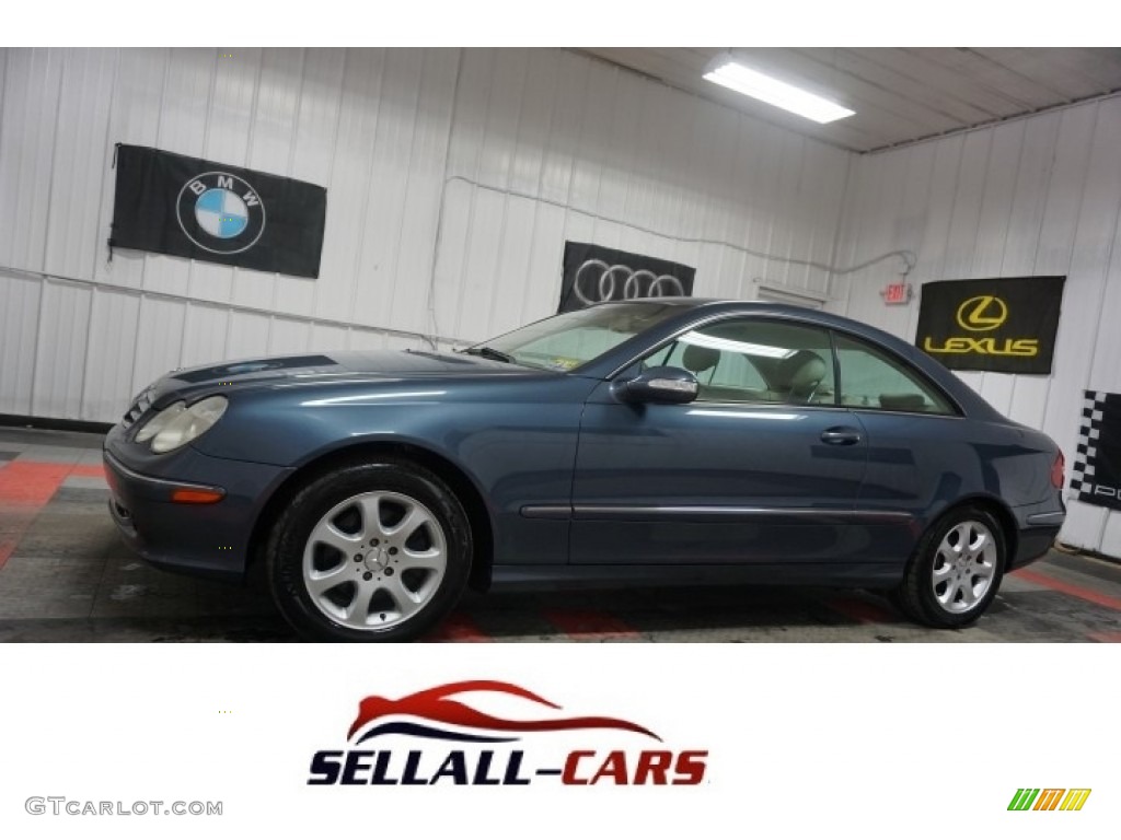 2004 CLK 320 Coupe - Ice Blue Metallic / Stone photo #1