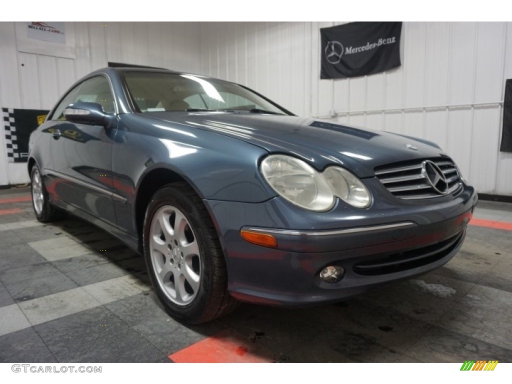 2004 CLK 320 Coupe - Ice Blue Metallic / Stone photo #5