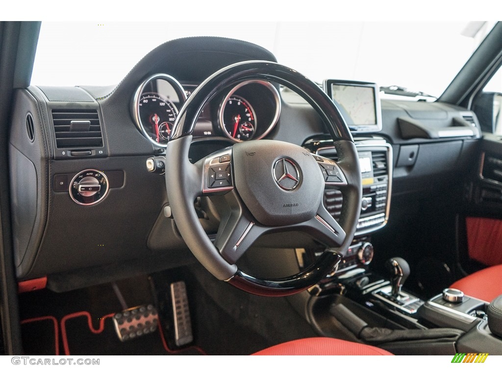 2016 Mercedes-Benz G 550 designo Classic Red Steering Wheel Photo #114654067