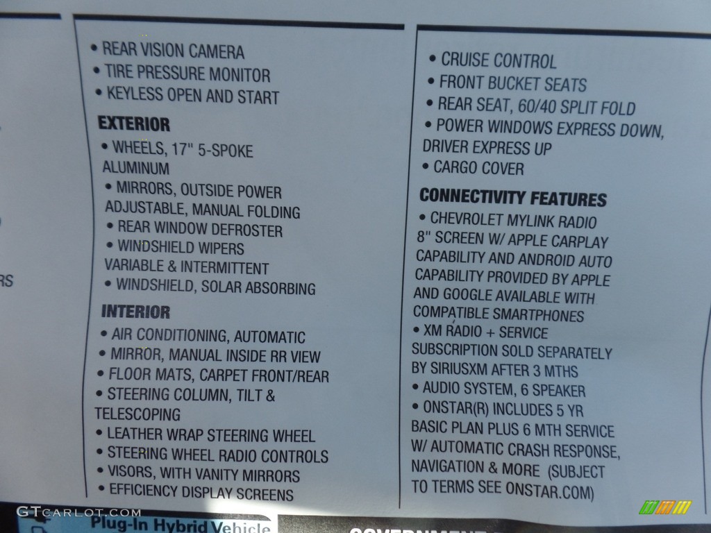 2017 Chevrolet Volt LT Window Sticker Photo #114657637