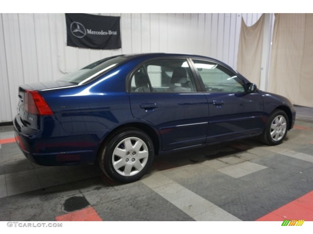 2002 Civic EX Sedan - Eternal Blue Pearl / Beige photo #7