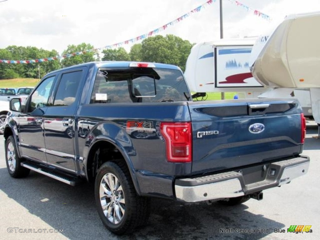 2016 F150 Lariat SuperCrew 4x4 - Blue Jeans / Medium Light Camel photo #3