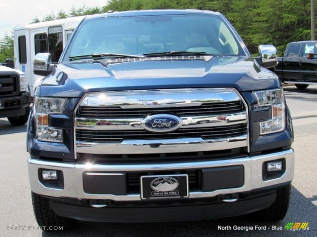 2016 F150 Lariat SuperCrew 4x4 - Blue Jeans / Medium Light Camel photo #8