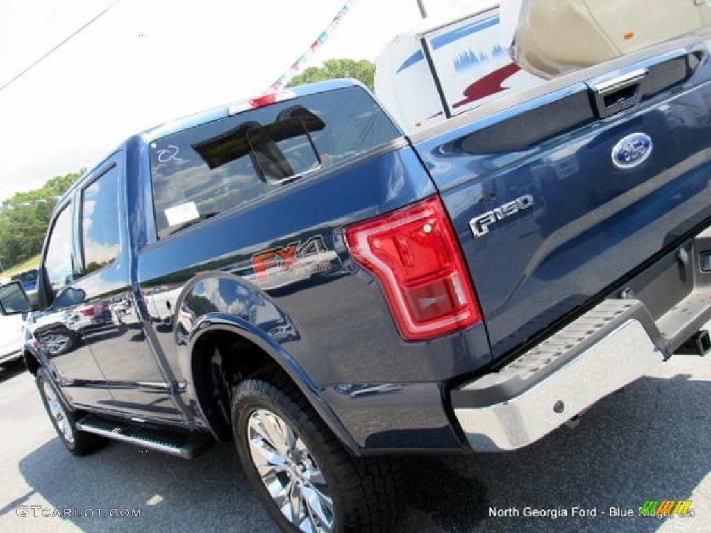 2016 F150 Lariat SuperCrew 4x4 - Blue Jeans / Medium Light Camel photo #40
