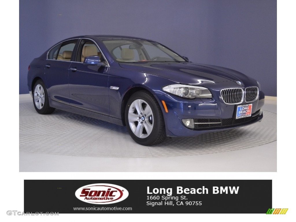 2013 5 Series 528i Sedan - Deep Sea Blue Metallic / Venetian Beige photo #1