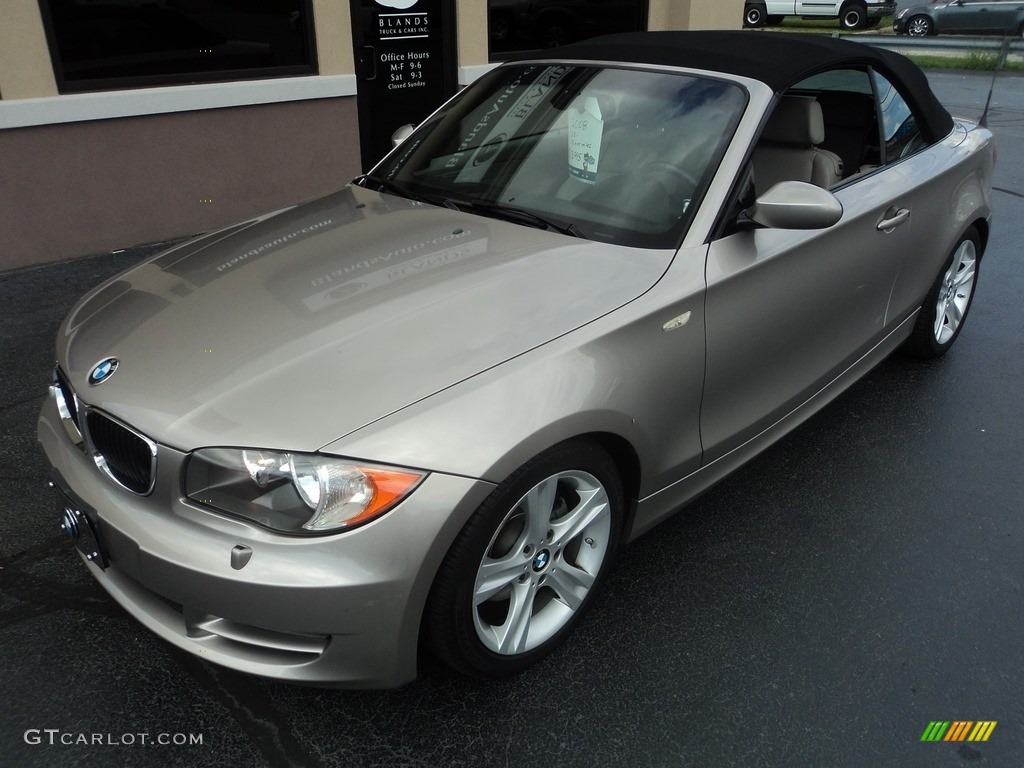 2008 1 Series 128i Convertible - Cashmere Silver Metallic / Taupe photo #2