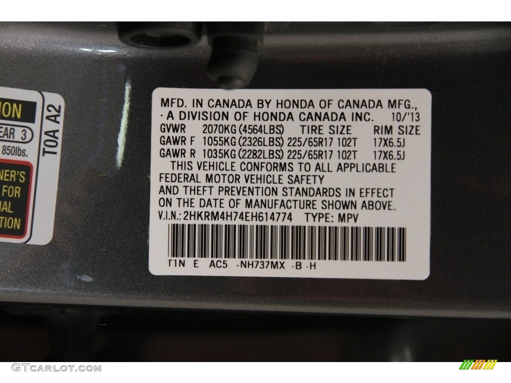 2014 CR-V EX-L AWD - Polished Metal Metallic / Gray photo #20