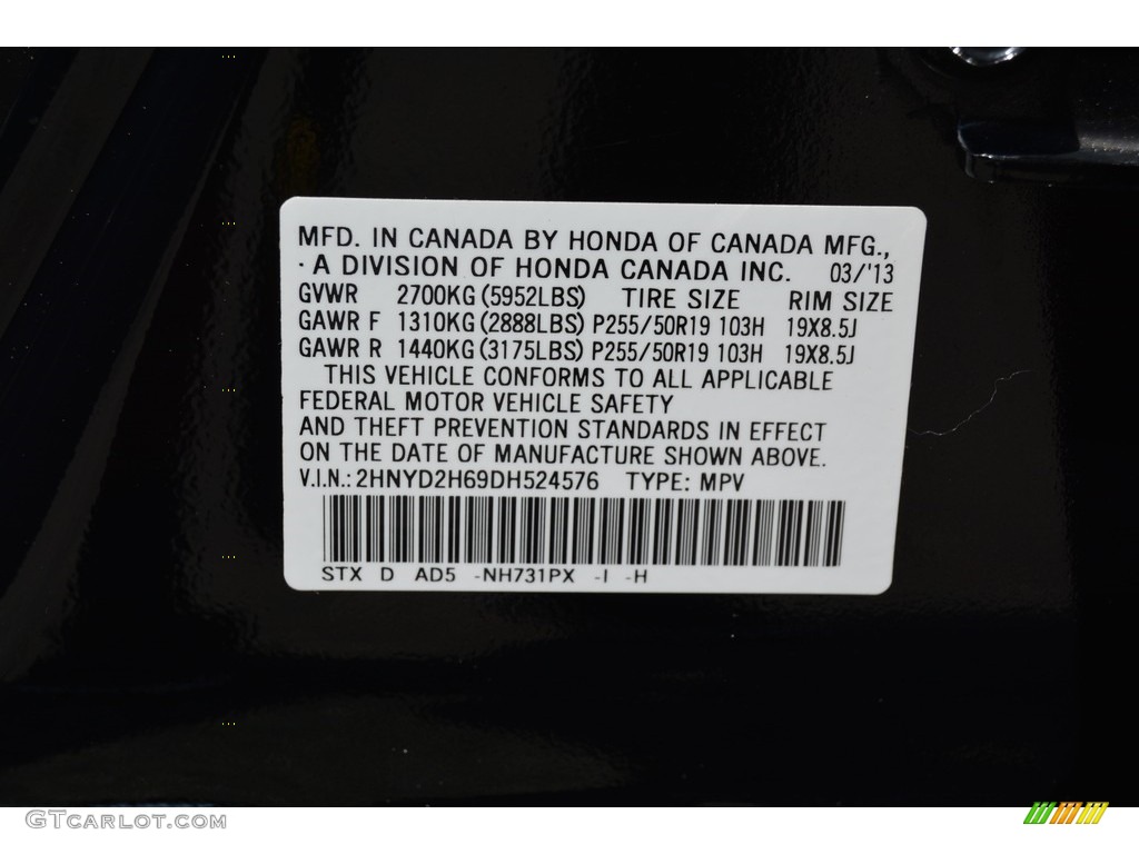 2013 MDX SH-AWD Advance - Crystal Black Pearl / Ebony photo #36