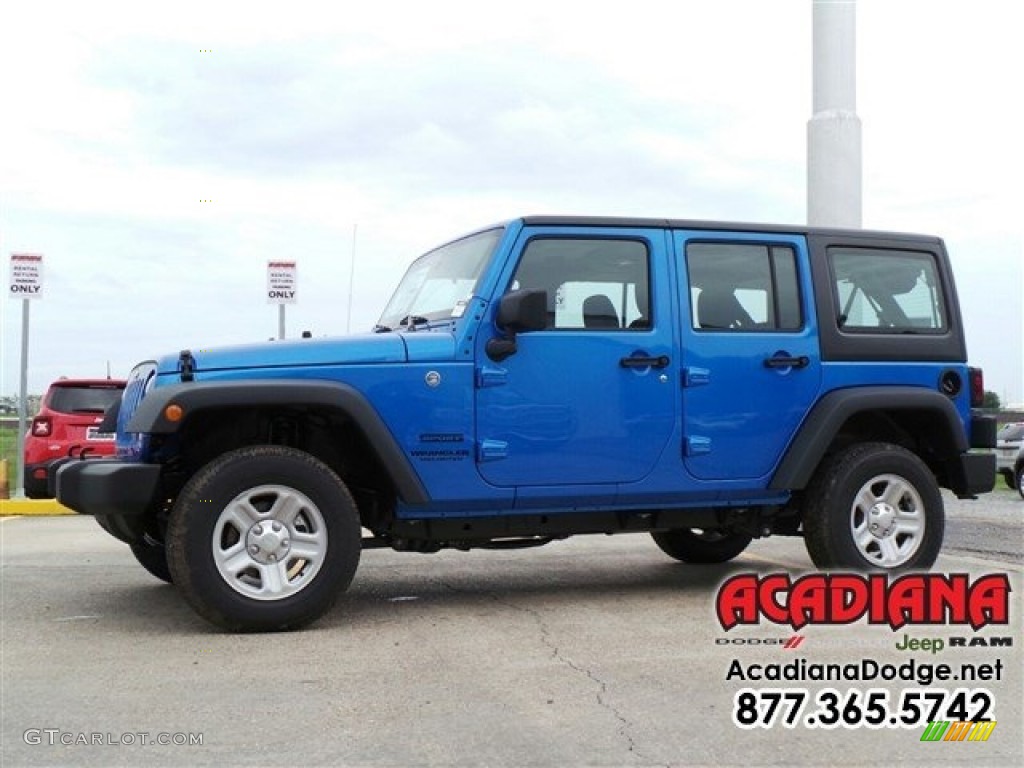 2016 Wrangler Unlimited Sport 4x4 - Hydro Blue Pearl / Black photo #1