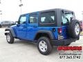 2016 Hydro Blue Pearl Jeep Wrangler Unlimited Sport 4x4  photo #2