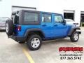 2016 Hydro Blue Pearl Jeep Wrangler Unlimited Sport 4x4  photo #3