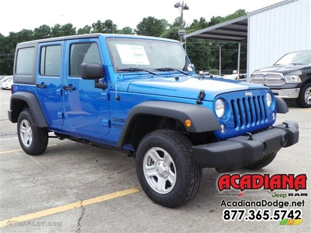 2016 Wrangler Unlimited Sport 4x4 - Hydro Blue Pearl / Black photo #4