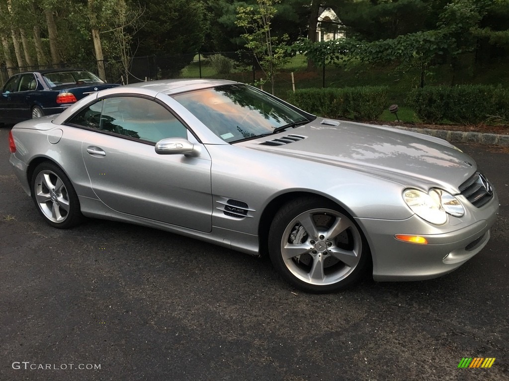 Brilliant Silver Metallic 2005 Mercedes-Benz SL 600 Roadster Exterior Photo #114695167