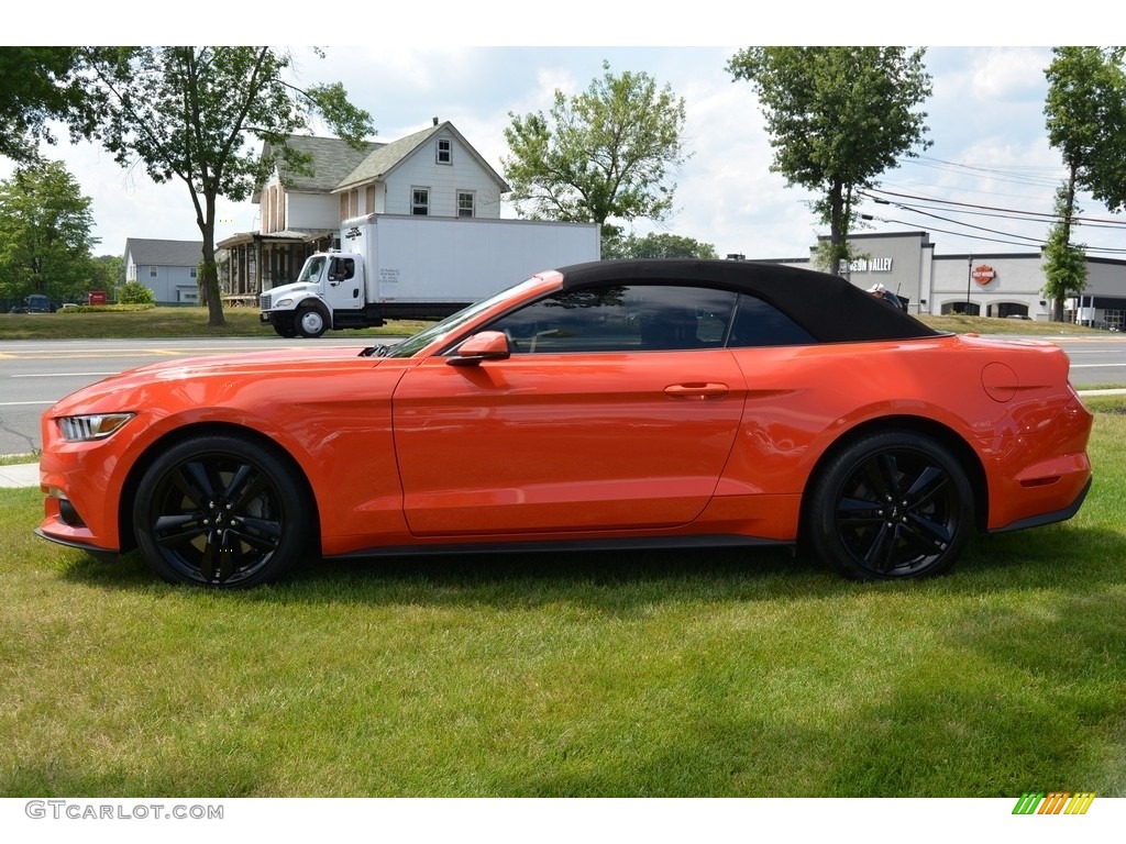 2015 Mustang EcoBoost Premium Convertible - Competition Orange / Ebony photo #1