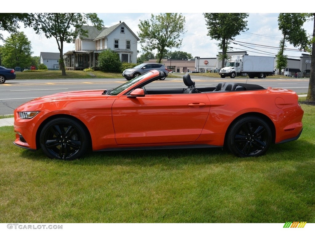 2015 Mustang EcoBoost Premium Convertible - Competition Orange / Ebony photo #2