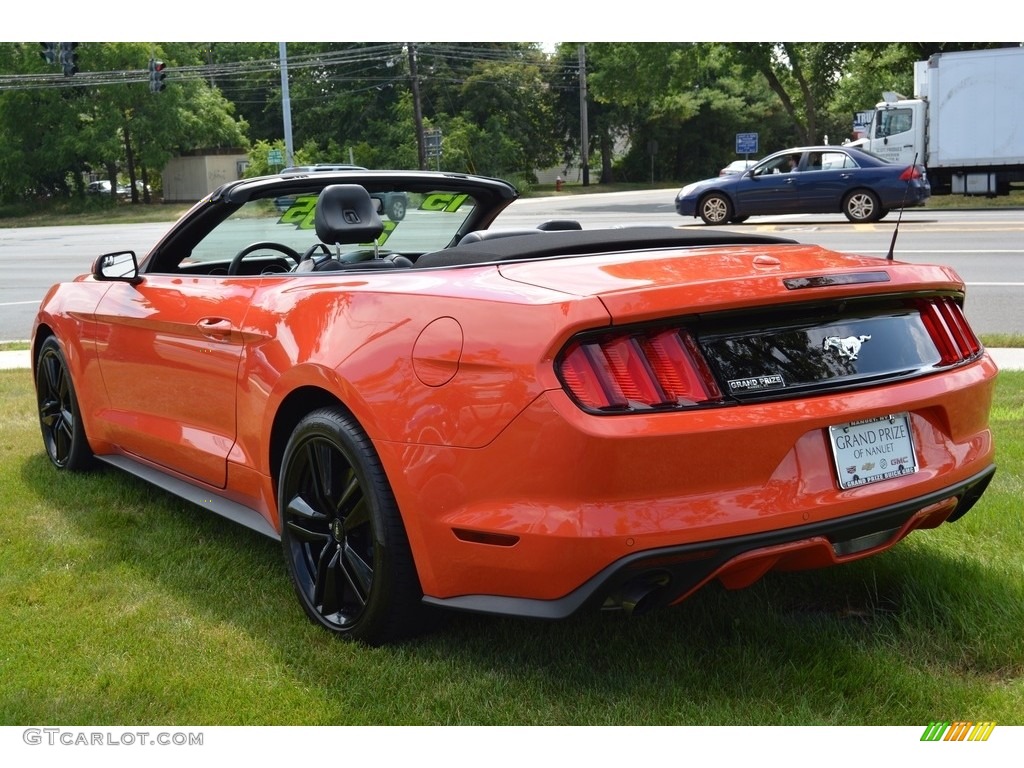 2015 Mustang EcoBoost Premium Convertible - Competition Orange / Ebony photo #3