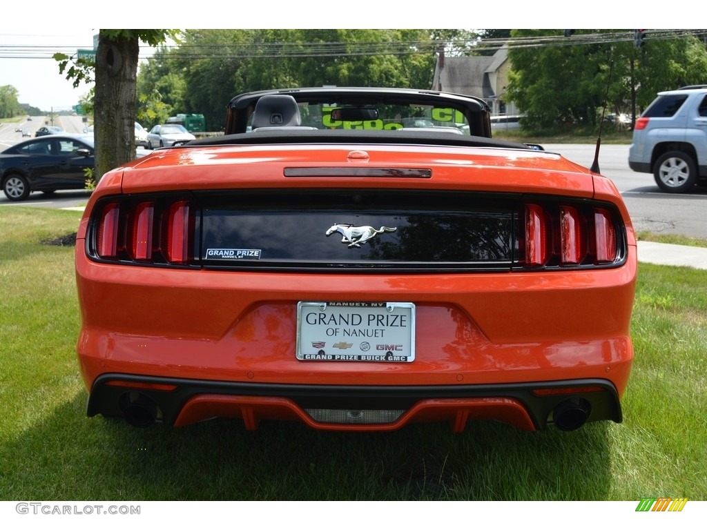 2015 Mustang EcoBoost Premium Convertible - Competition Orange / Ebony photo #4