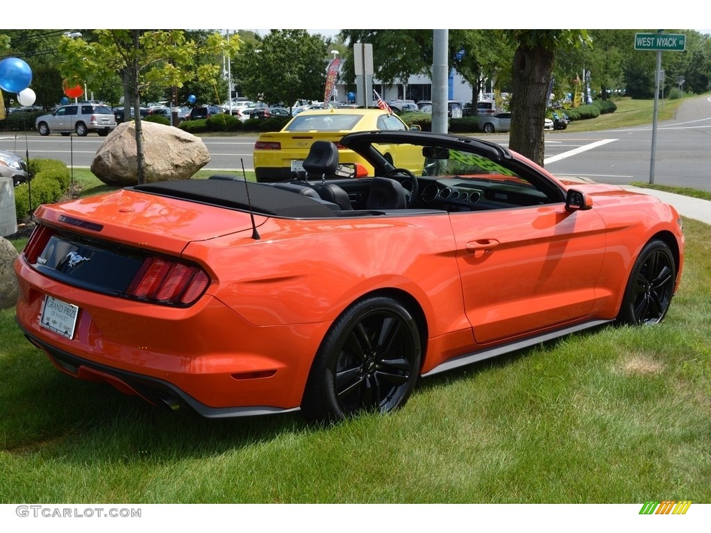 2015 Mustang EcoBoost Premium Convertible - Competition Orange / Ebony photo #5