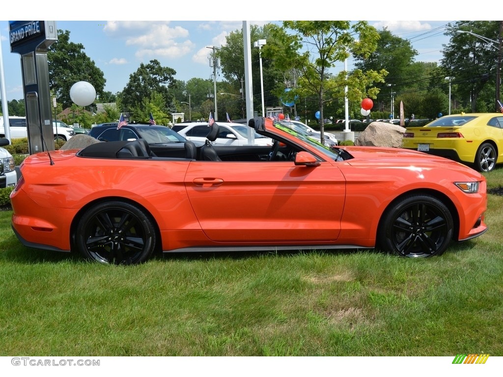 2015 Mustang EcoBoost Premium Convertible - Competition Orange / Ebony photo #6