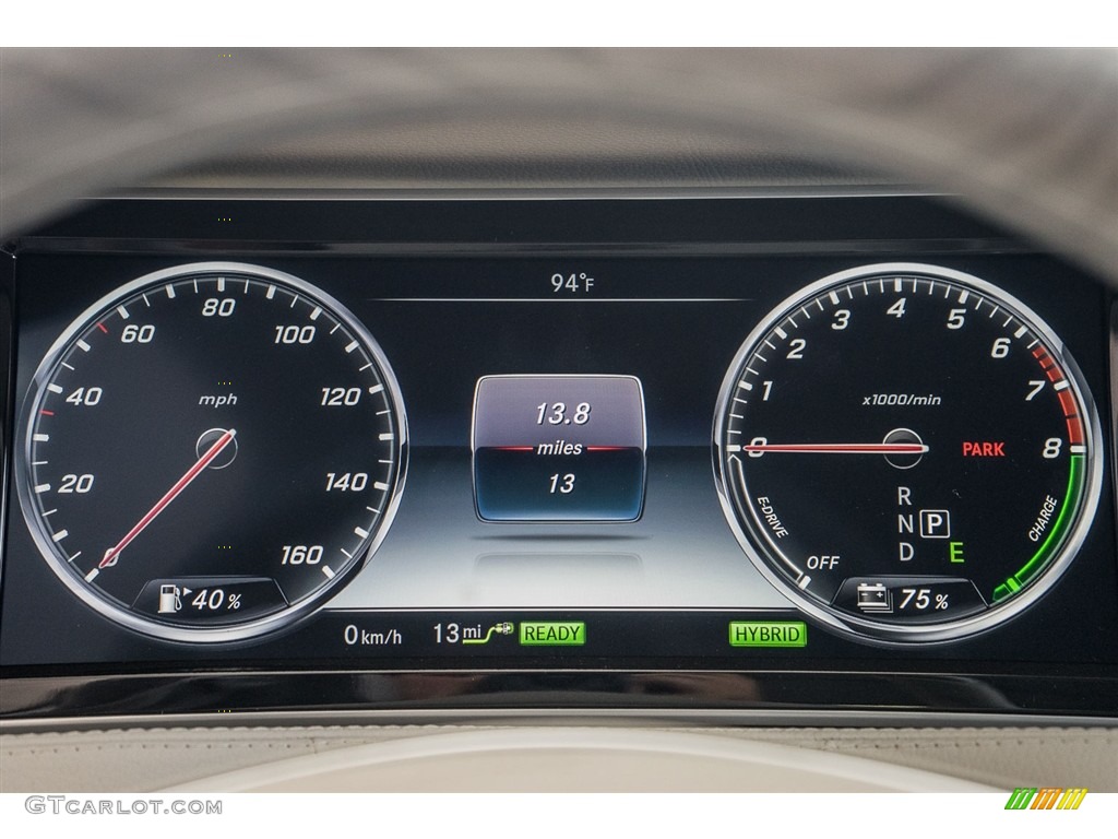 2016 Mercedes-Benz S 550e Plug-In Hybrid Sedan Gauges Photo #114703651