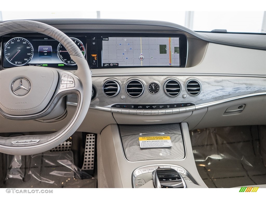 2016 Mercedes-Benz S 550e Plug-In Hybrid Sedan Crystal Grey/Seashell Grey Dashboard Photo #114703654