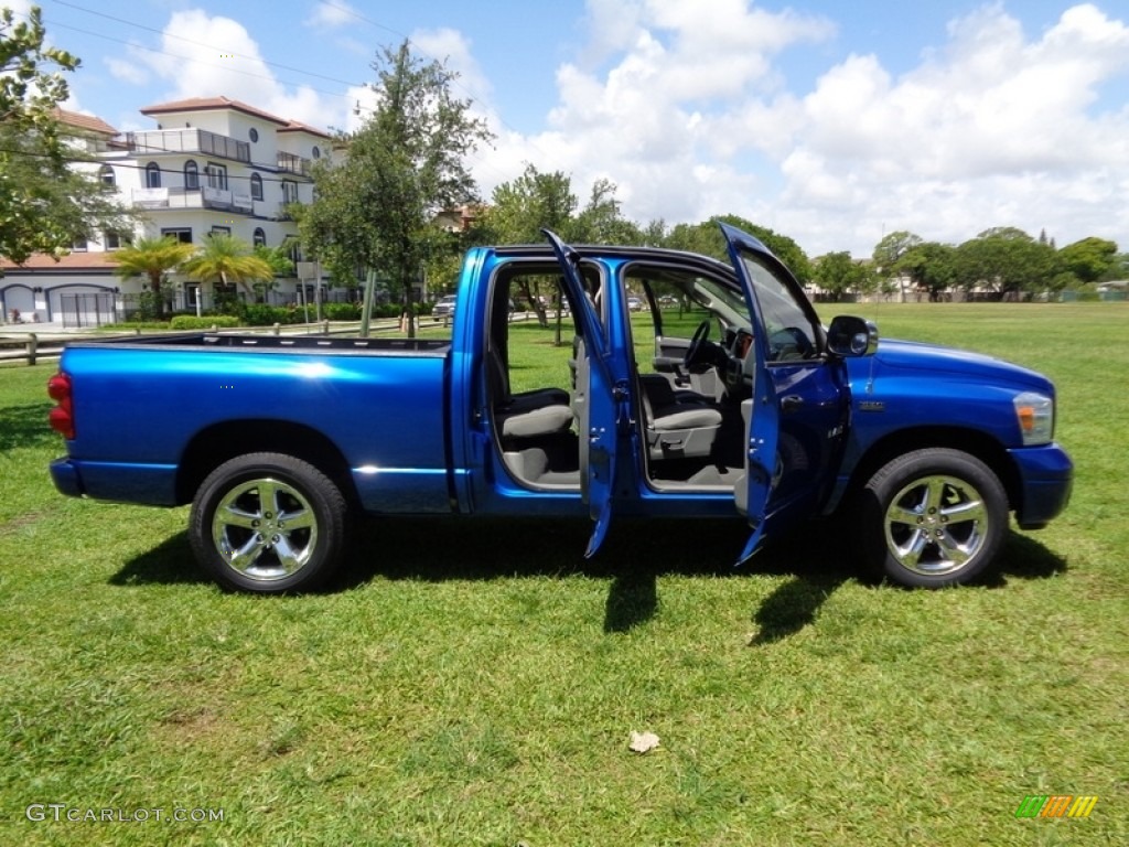 2008 Ram 1500 SLT Quad Cab - Electric Blue Pearl / Medium Slate Gray photo #10