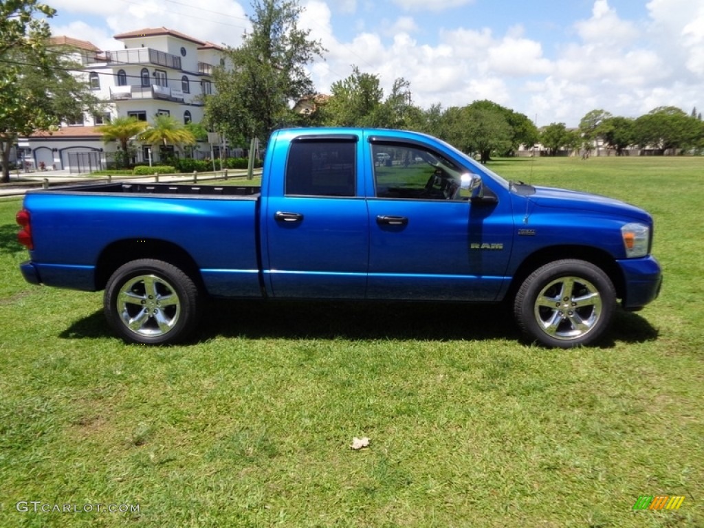 2008 Ram 1500 SLT Quad Cab - Electric Blue Pearl / Medium Slate Gray photo #29