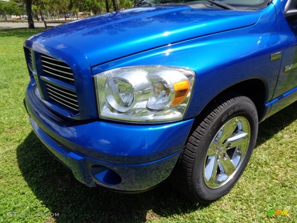 2008 Ram 1500 SLT Quad Cab - Electric Blue Pearl / Medium Slate Gray photo #35