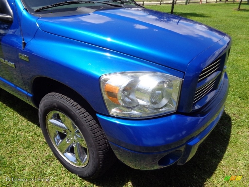 2008 Ram 1500 SLT Quad Cab - Electric Blue Pearl / Medium Slate Gray photo #44