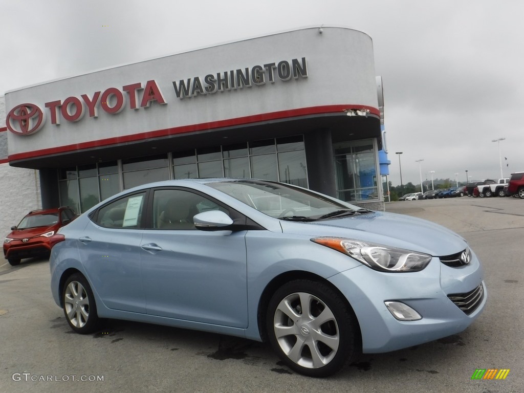 2012 Elantra Limited - Blue Sky Metallic / Beige photo #2