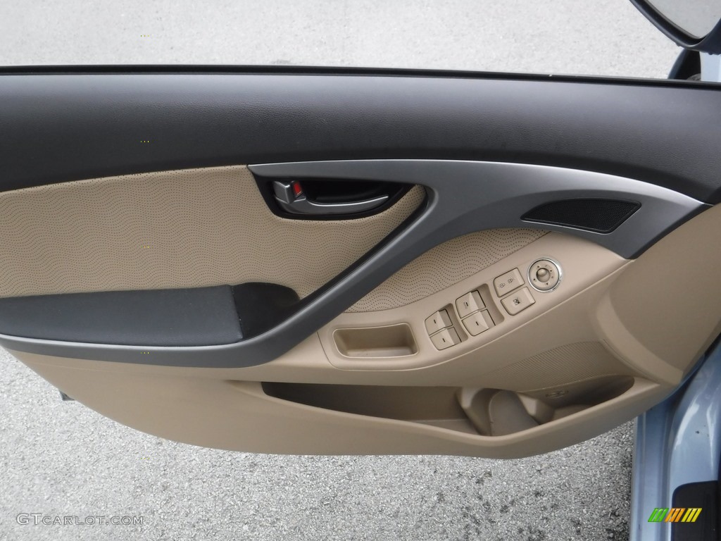 2012 Elantra Limited - Blue Sky Metallic / Beige photo #11