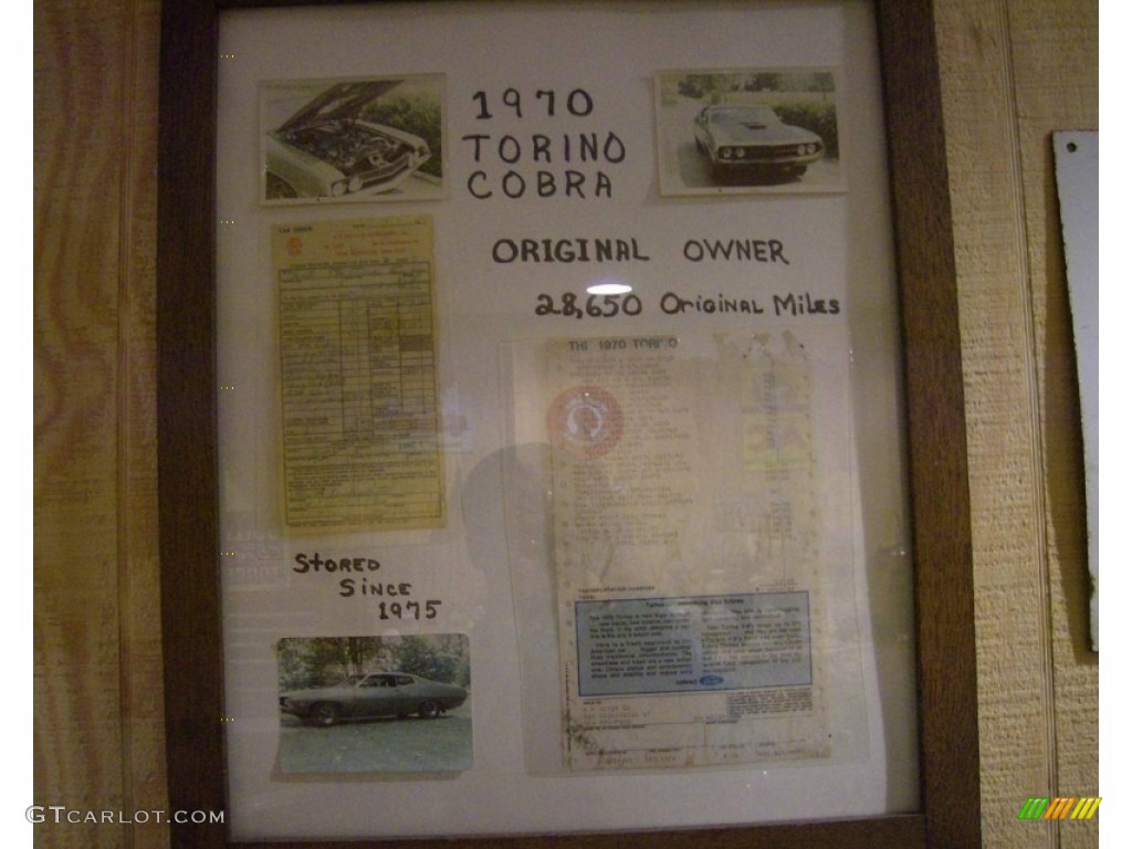 1970 Ford Torino Cobra SportsRoof Info Tag Photos