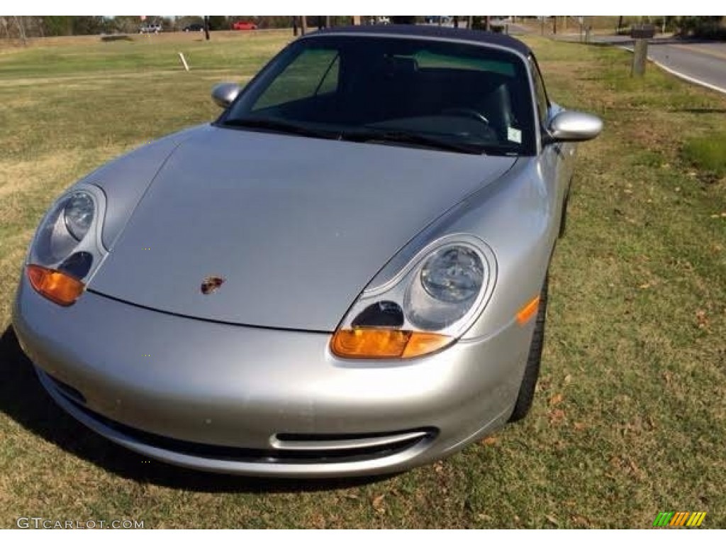 1999 911 Carrera Cabriolet - Arctic Silver Metallic / Metropol Blue photo #2