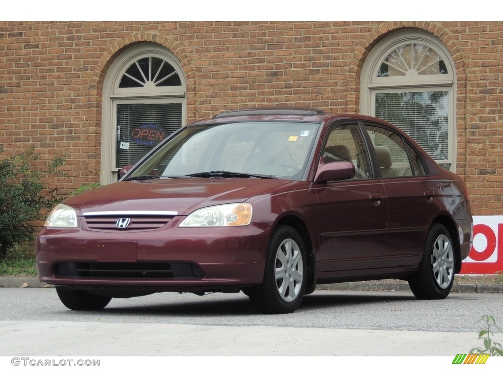 2003 Civic EX Sedan - Radiant Ruby Pearl / Ivory photo #2